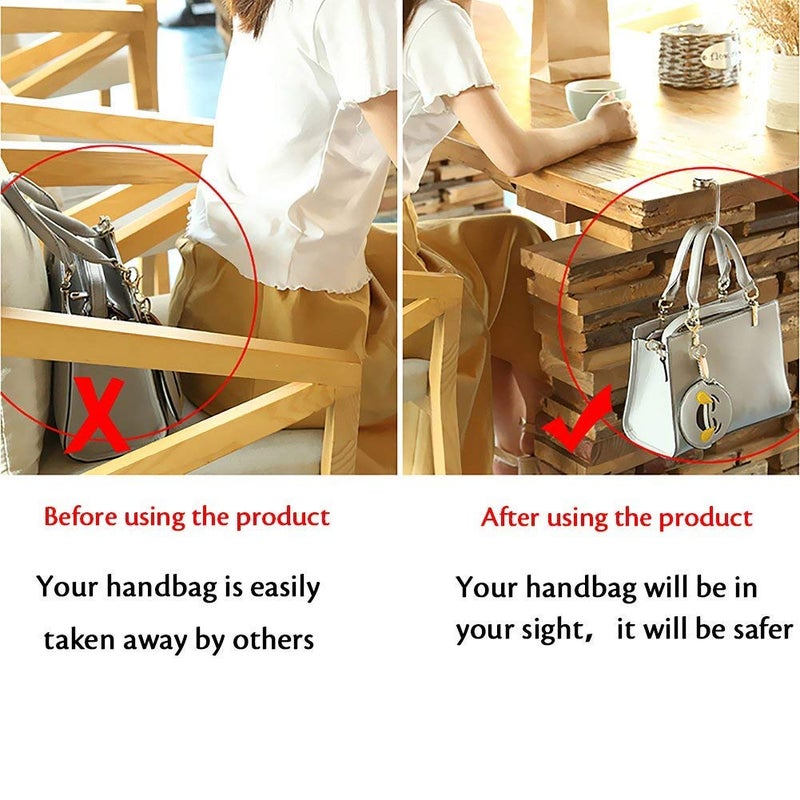 CREATIEE-PRO 6 Pack Purse Hook Long Handbag Hanger for Table Desk, Creatiee Portable Bag Holder Under Counter Handbags Hook for Women Girl (Style 1) - Image 3